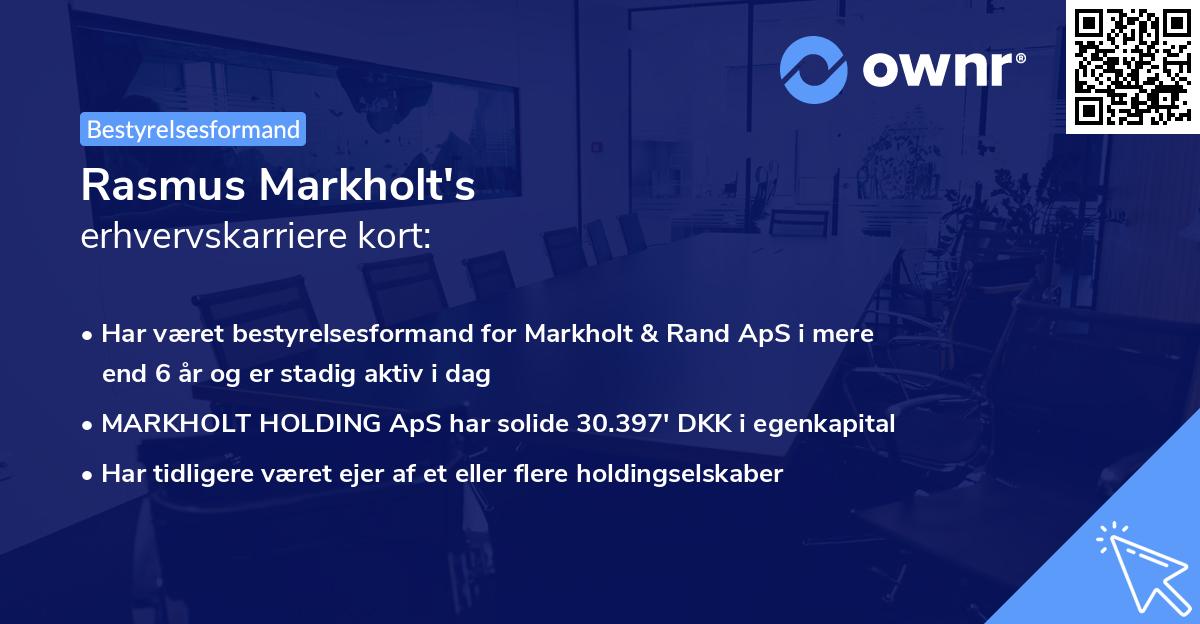 Rasmus Markholt's erhvervskarriere kort