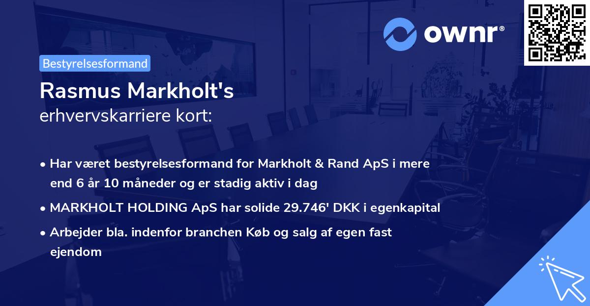 Rasmus Markholt's erhvervskarriere kort