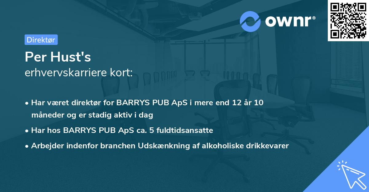Per Hust's erhvervskarriere kort