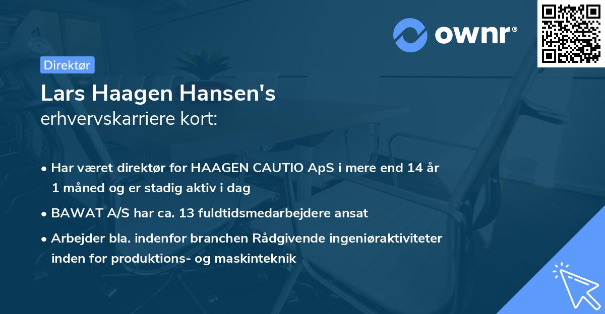 Lars Haagen Hansen's erhvervskarriere kort