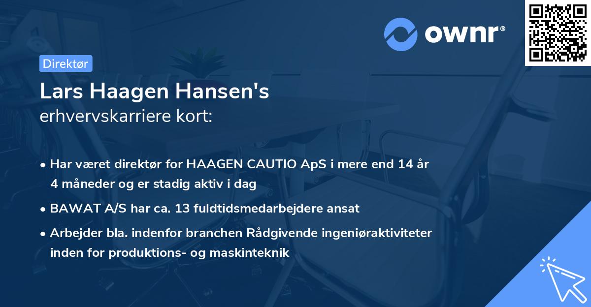 Lars Haagen Hansen's erhvervskarriere kort