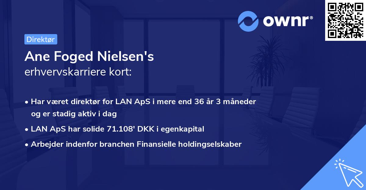 Ane Foged Nielsen's erhvervskarriere kort