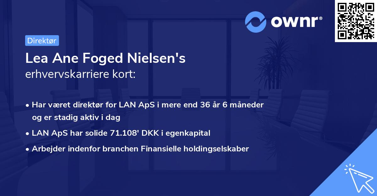 Lea Ane Foged Nielsen's erhvervskarriere kort