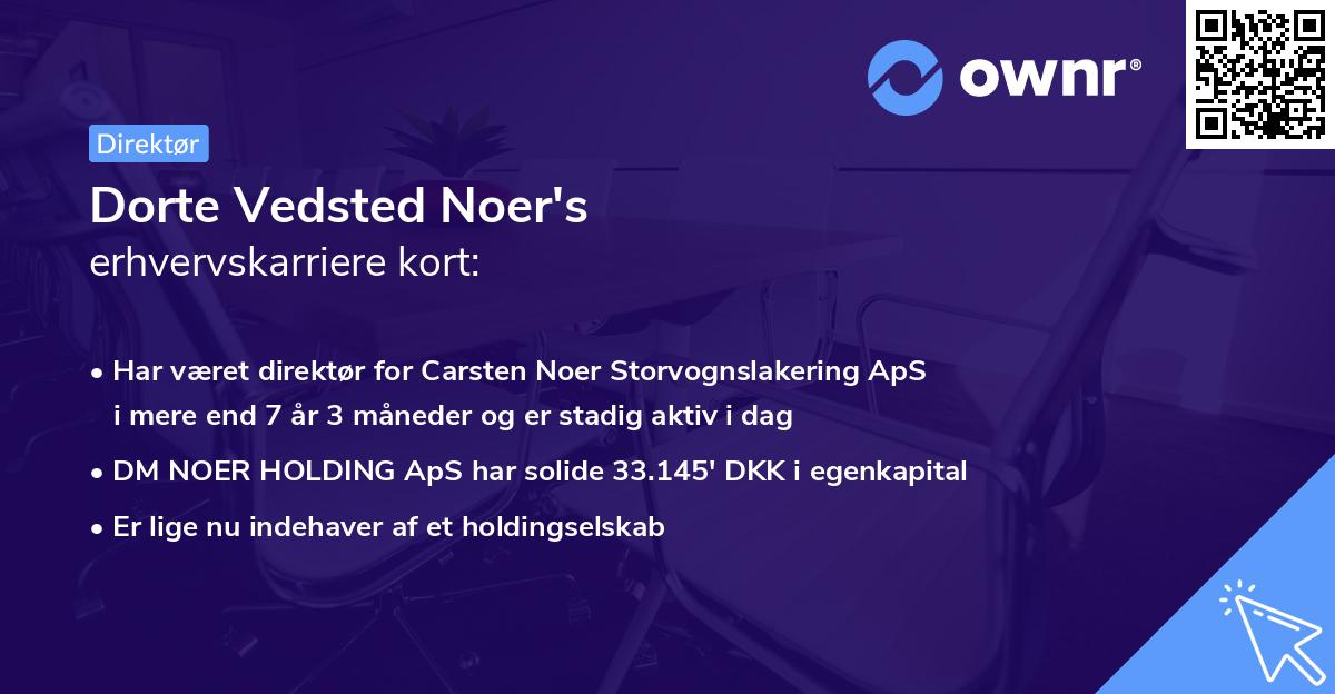 Dorte Vedsted Noer's erhvervskarriere kort