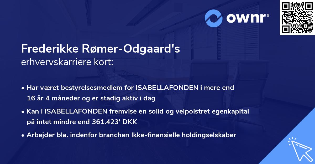 Frederikke Rømer-Odgaard's erhvervskarriere kort
