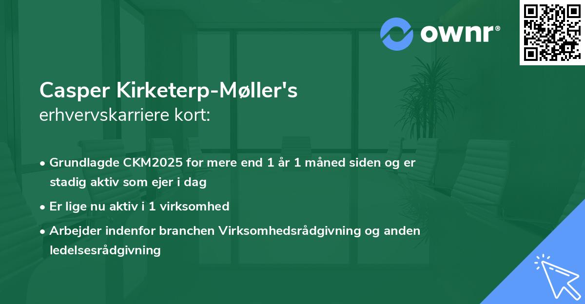 Casper Kirketerp-Møller's erhvervskarriere kort
