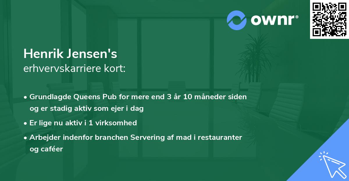 Henrik Jensen's erhvervskarriere kort