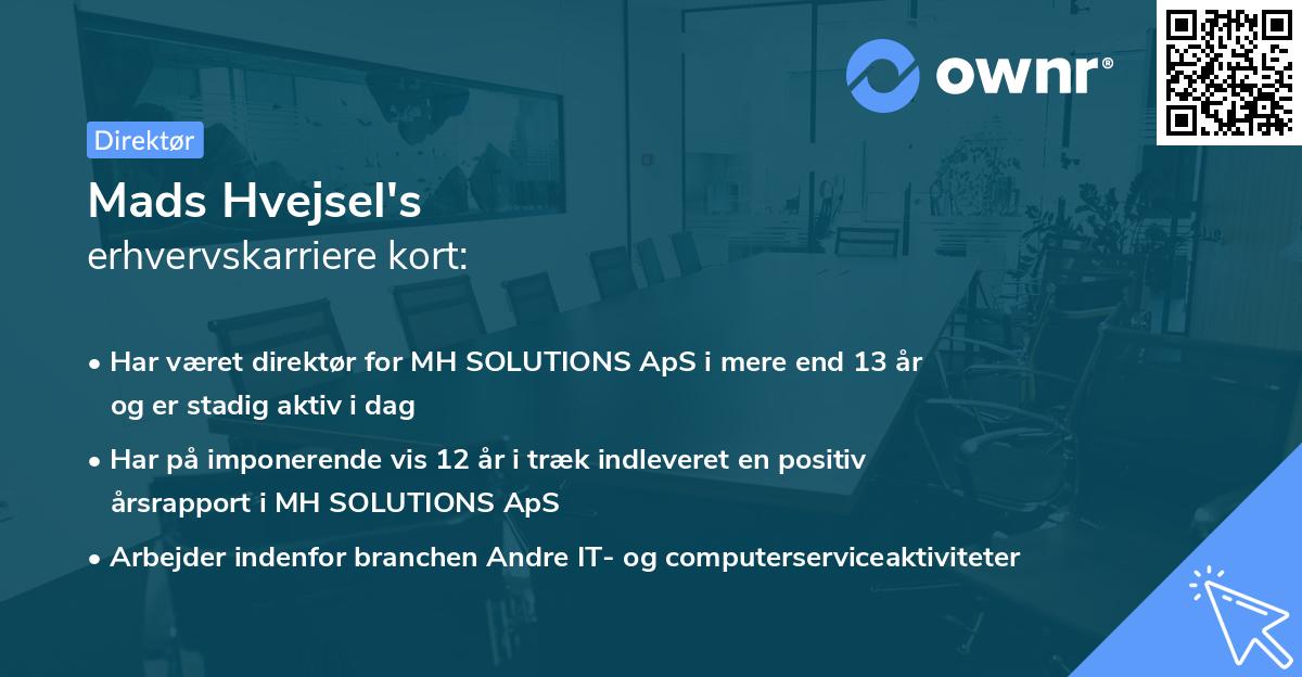 Mads Hvejsel's erhvervskarriere kort