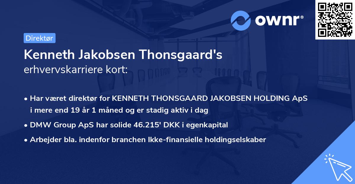 Kenneth Jakobsen Thonsgaard's erhvervskarriere kort