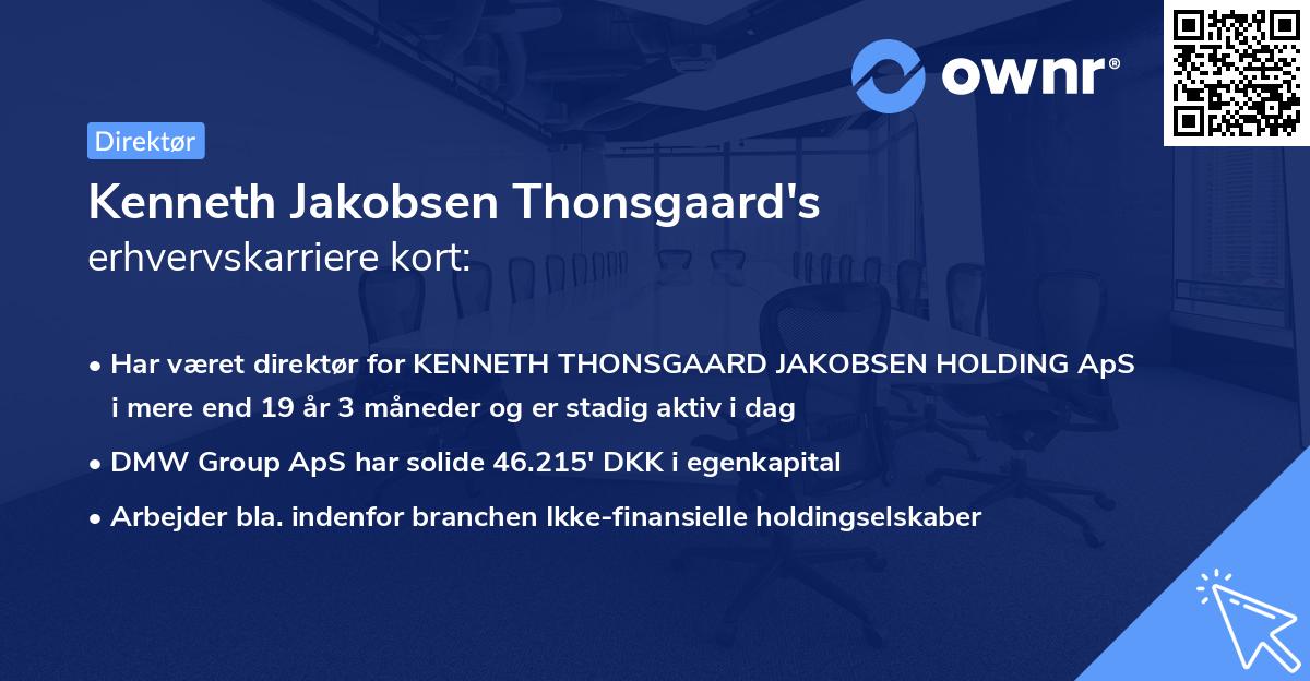 Kenneth Jakobsen Thonsgaard's erhvervskarriere kort
