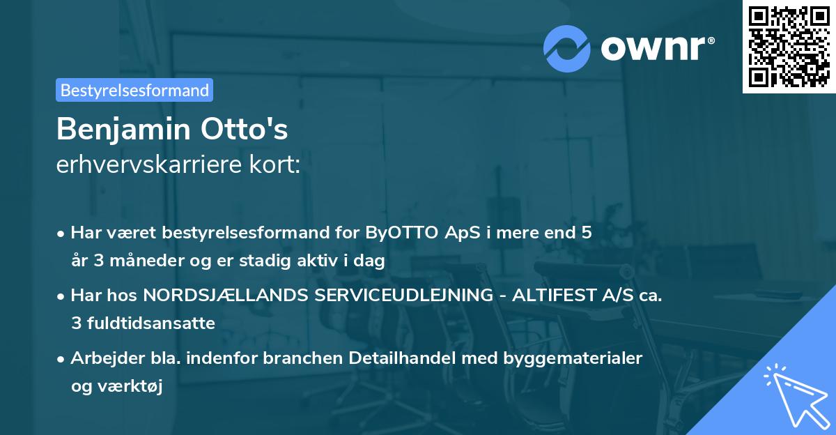 Benjamin Otto's erhvervskarriere kort