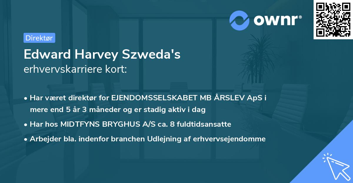 Edward Harvey Szweda's erhvervskarriere kort