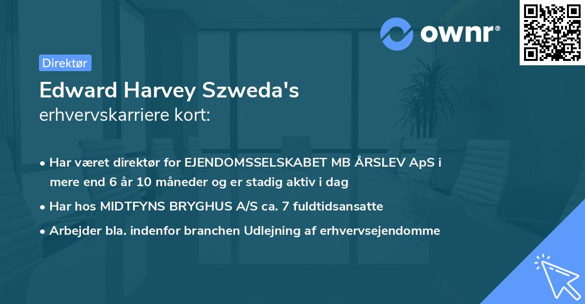 Edward Harvey Szweda's erhvervskarriere kort