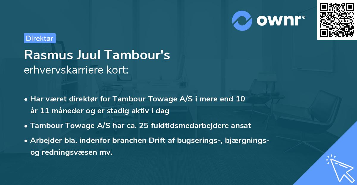 Rasmus Juul Tambour's erhvervskarriere kort