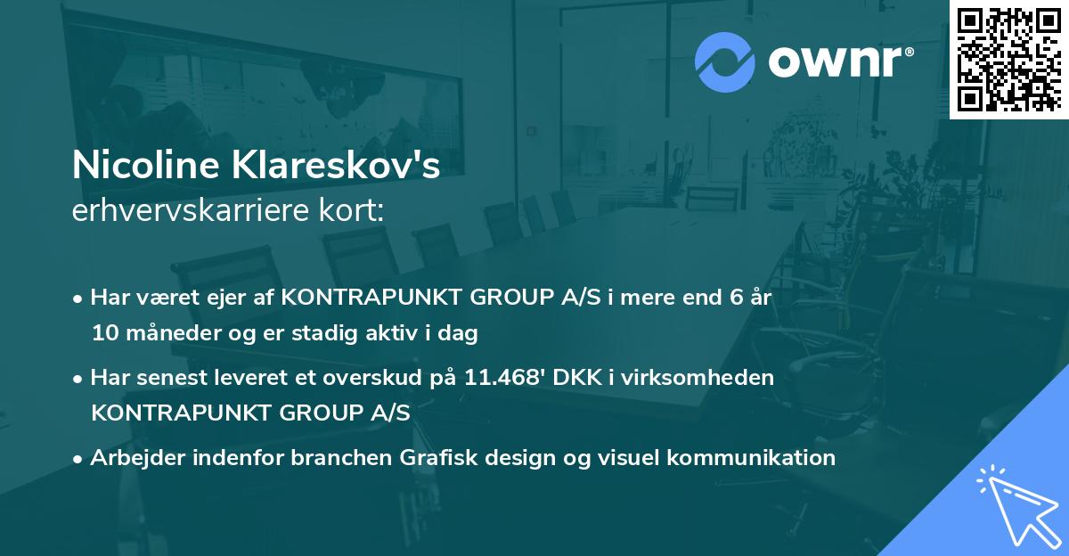 Nicoline Klareskov's erhvervskarriere kort