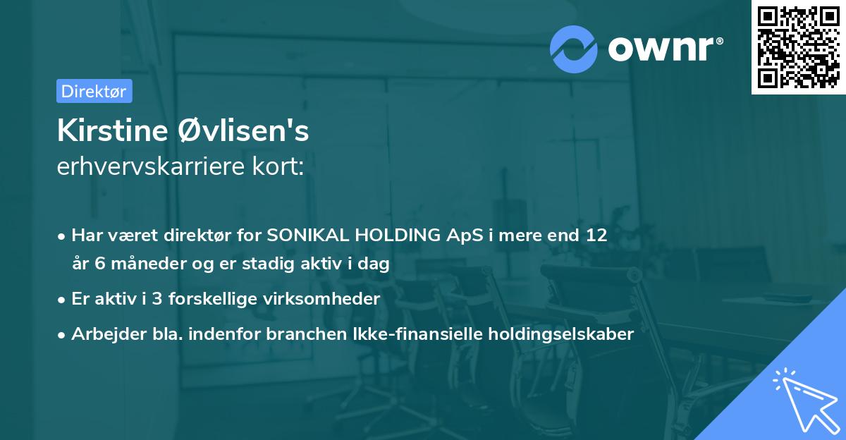 Kirstine Øvlisen's erhvervskarriere kort