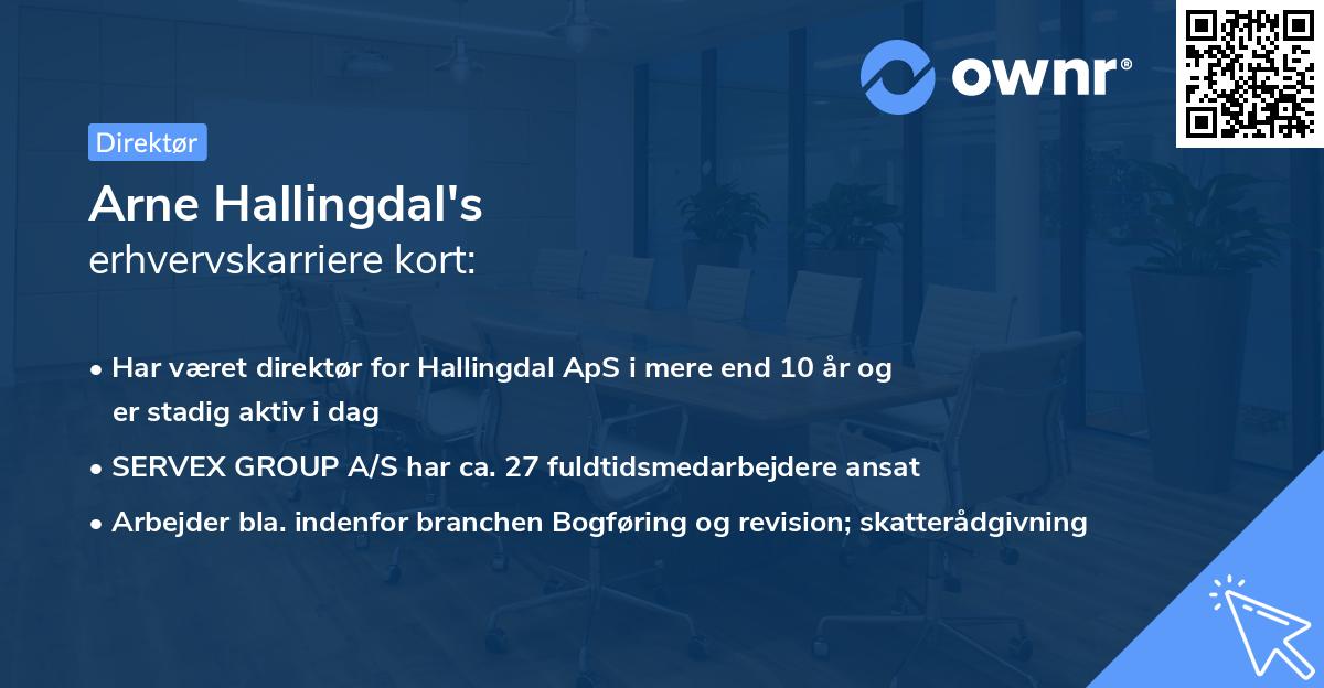 Arne Hallingdal's erhvervskarriere kort