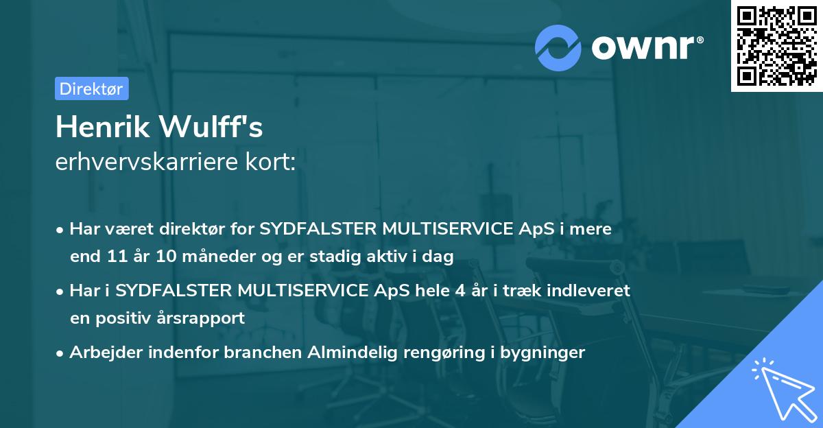 Henrik Wulff's erhvervskarriere kort