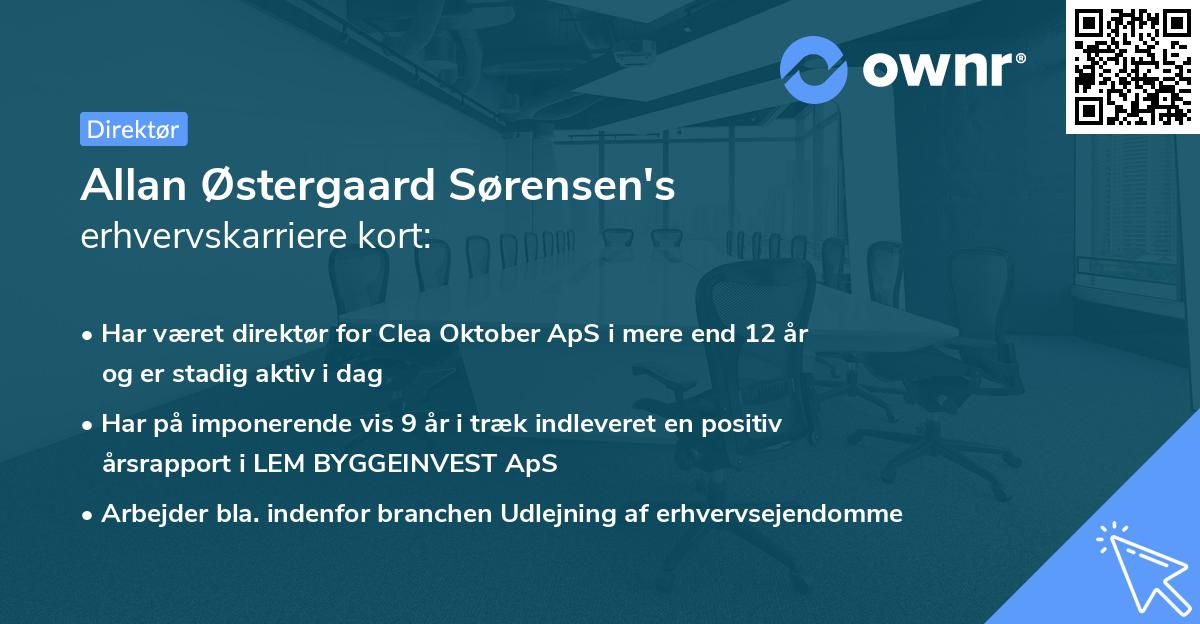 Allan Østergaard Sørensen's erhvervskarriere kort