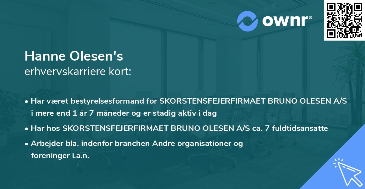 Hanne Olesen's erhvervskarriere kort