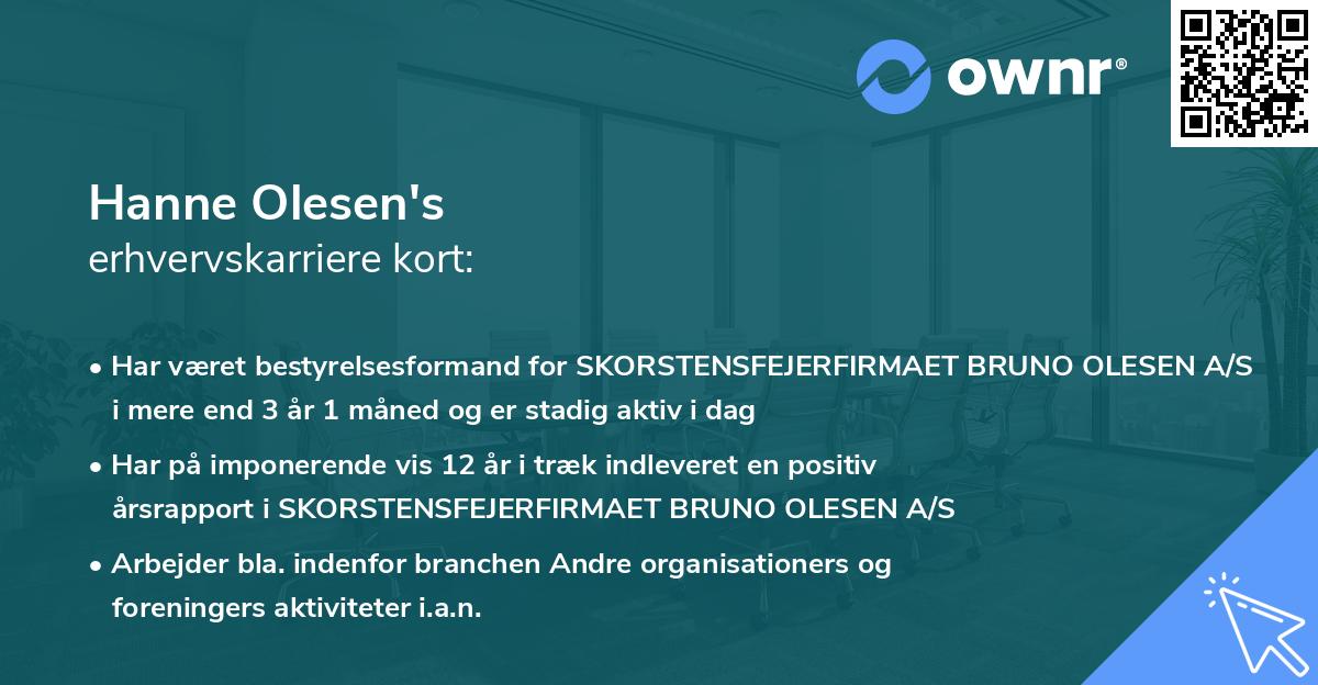 Hanne Olesen's erhvervskarriere kort
