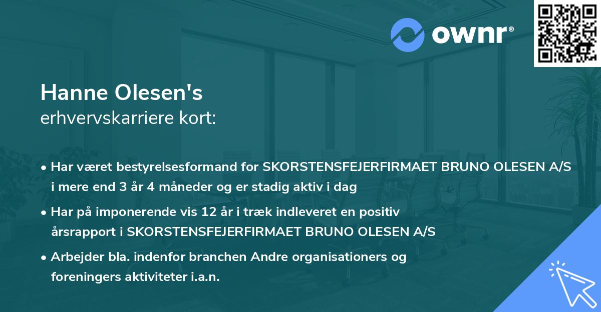 Hanne Olesen's erhvervskarriere kort