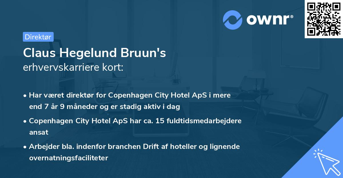 Claus Hegelund Bruun's erhvervskarriere kort