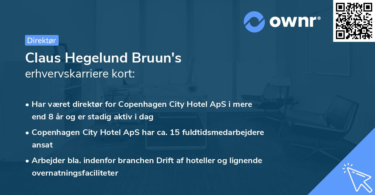 Claus Hegelund Bruun's erhvervskarriere kort