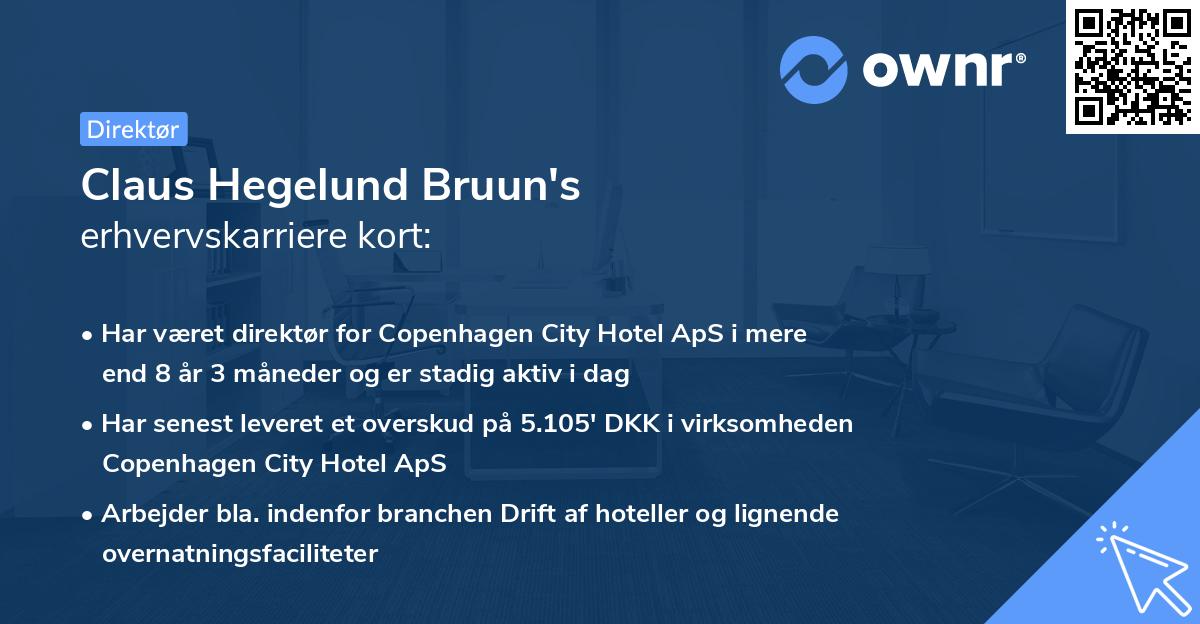 Claus Hegelund Bruun's erhvervskarriere kort