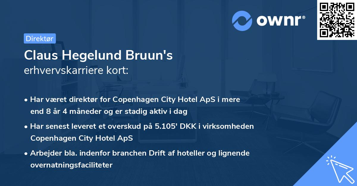 Claus Hegelund Bruun's erhvervskarriere kort