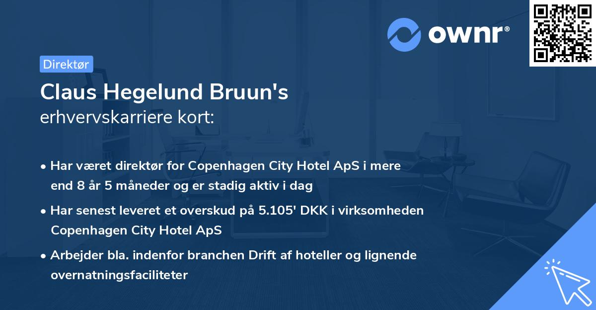 Claus Hegelund Bruun's erhvervskarriere kort