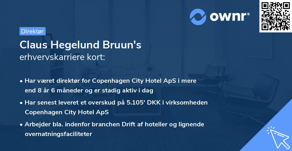 Claus Hegelund Bruun's erhvervskarriere kort