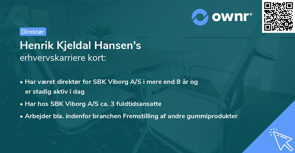 Henrik Kjeldal Hansen's erhvervskarriere kort