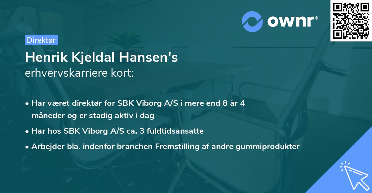 Henrik Kjeldal Hansen's erhvervskarriere kort