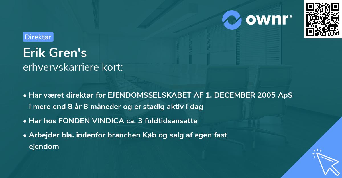 Erik Gren's erhvervskarriere kort