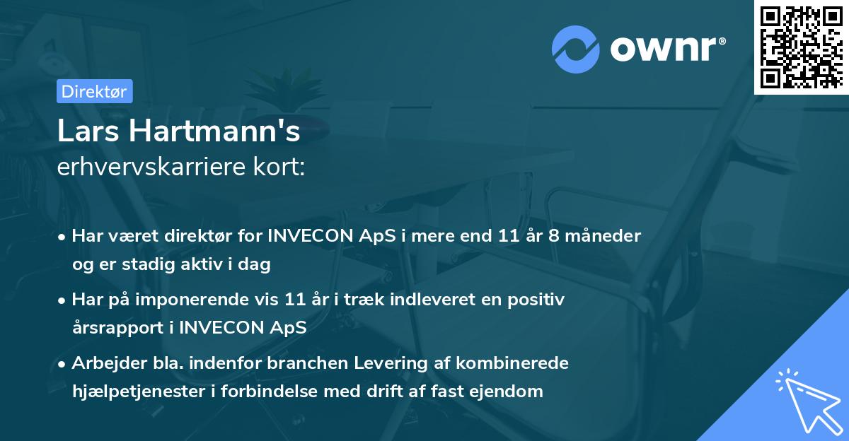 Lars Hartmann's erhvervskarriere kort