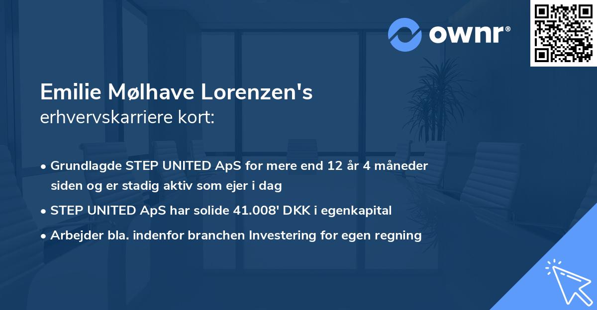 Emilie Mølhave Lorenzen's erhvervskarriere kort