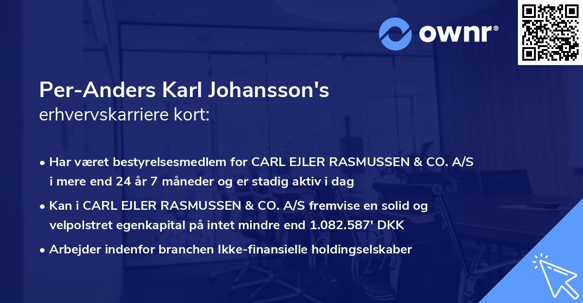 Per-Anders Karl Johansson's erhvervskarriere kort