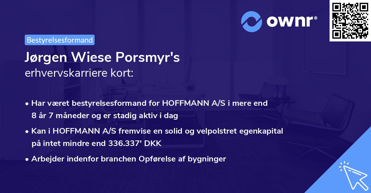 Jørgen Wiese Porsmyr's erhvervskarriere kort