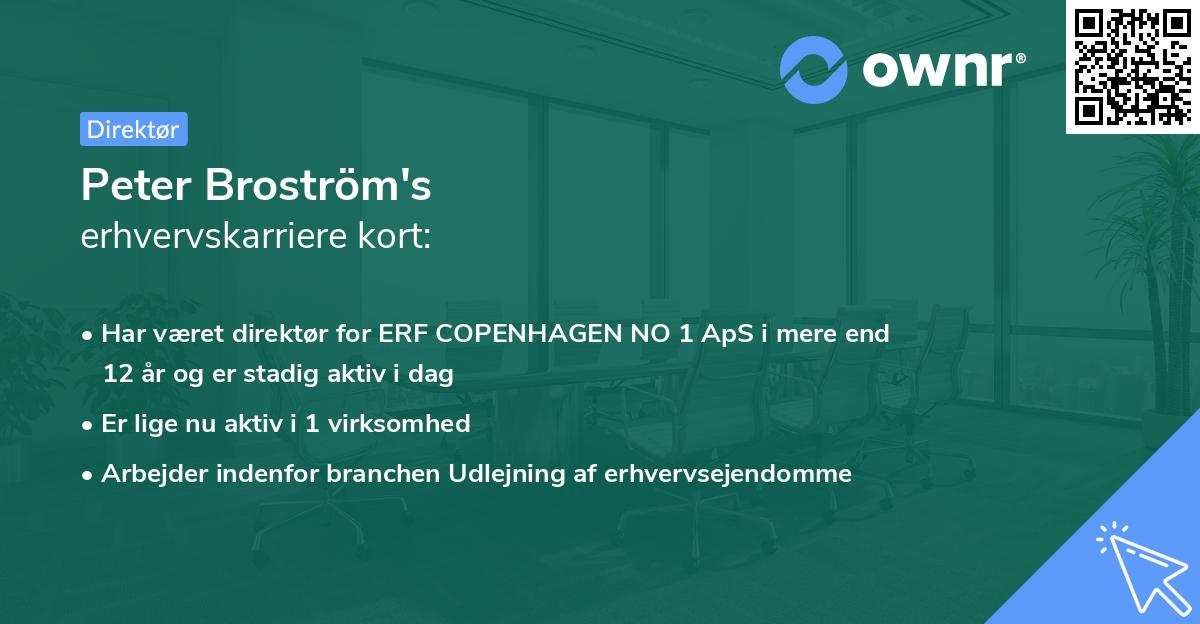 Peter Broström's erhvervskarriere kort