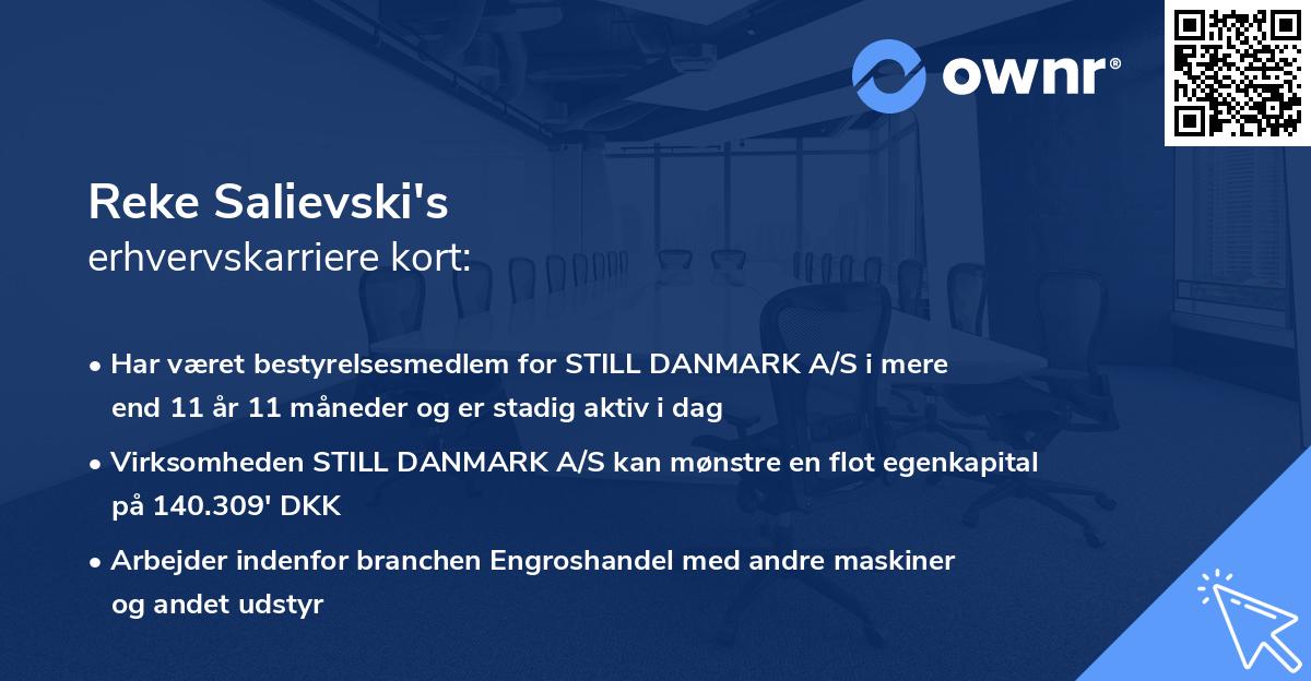 Reke Salievski's erhvervskarriere kort