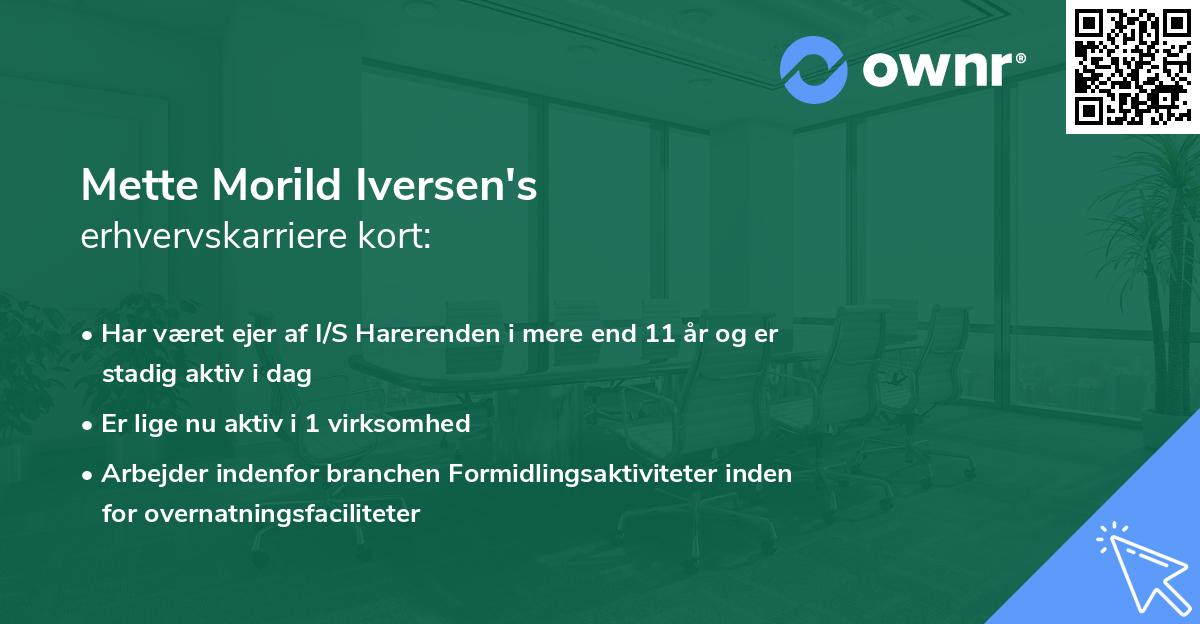 Mette Morild Iversen's erhvervskarriere kort