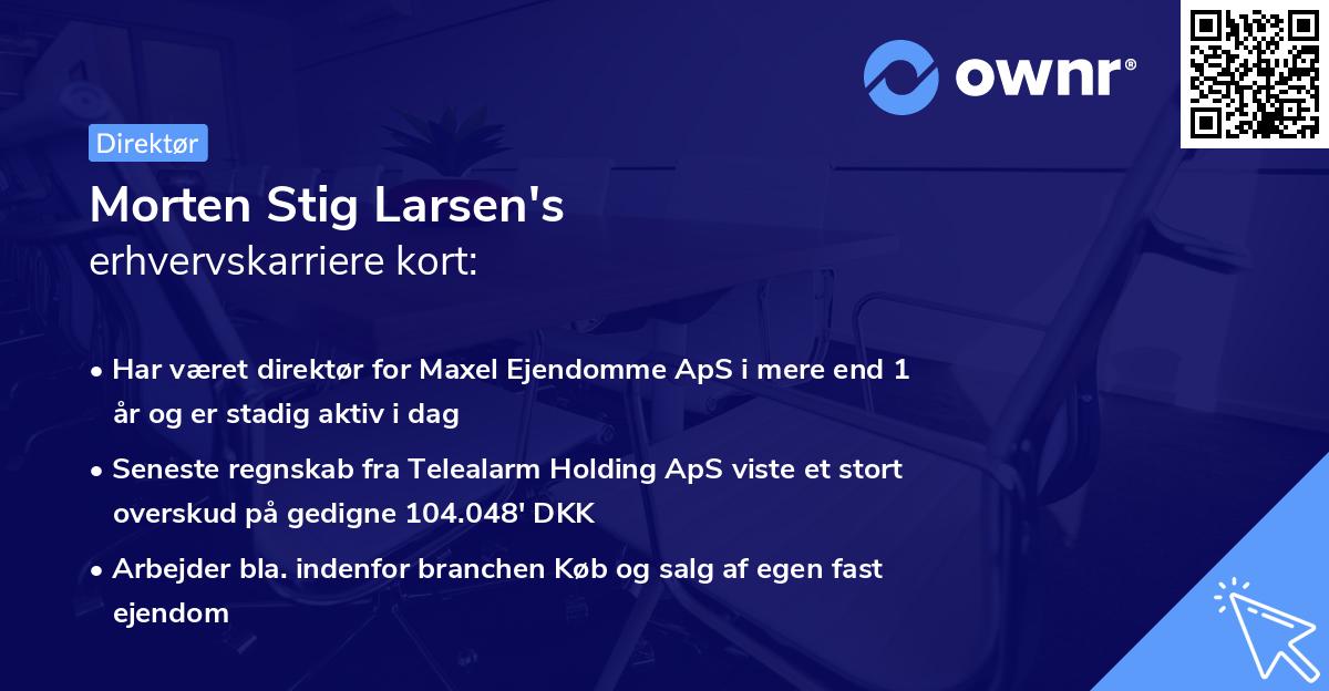 Morten Stig Larsen's erhvervskarriere kort
