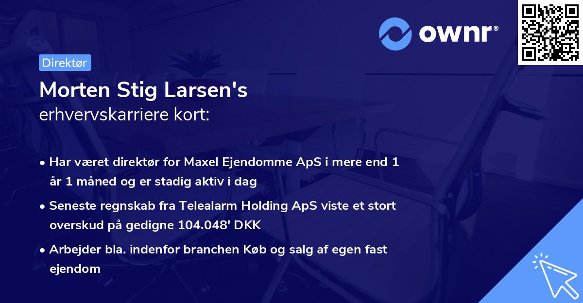 Morten Stig Larsen's erhvervskarriere kort