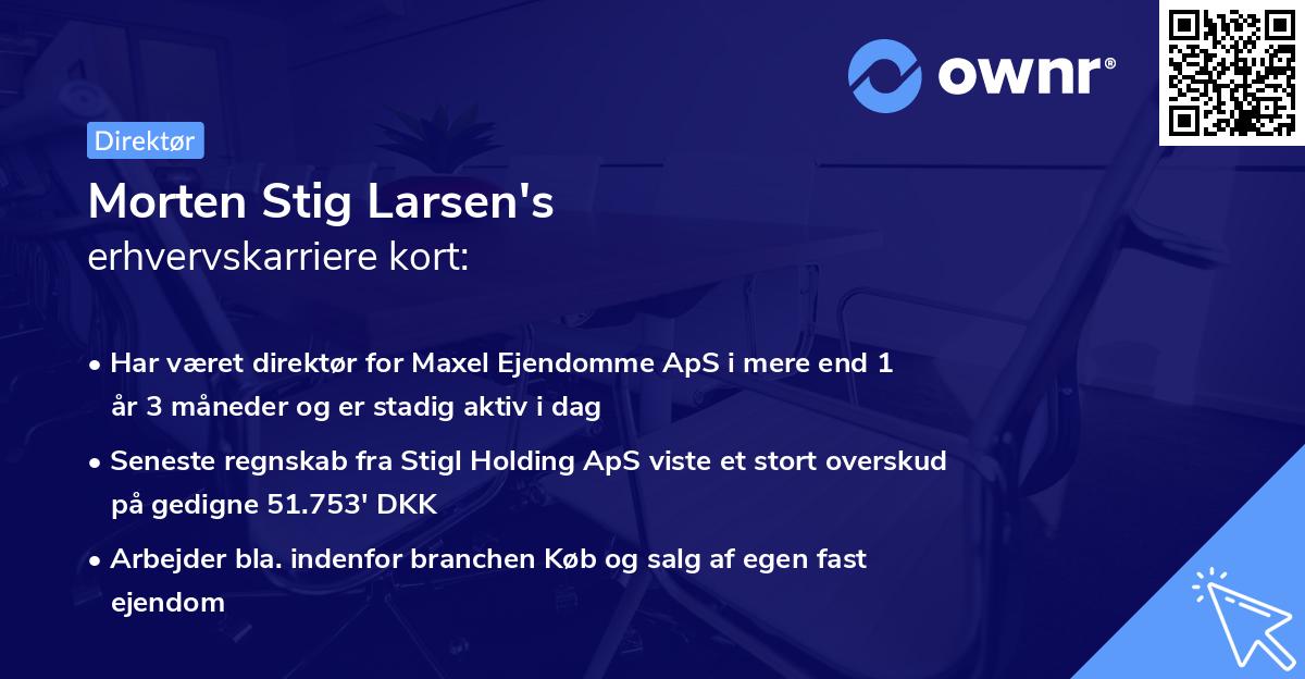 Morten Stig Larsen's erhvervskarriere kort