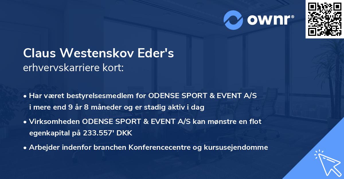 Claus Westenskov Eder's erhvervskarriere kort