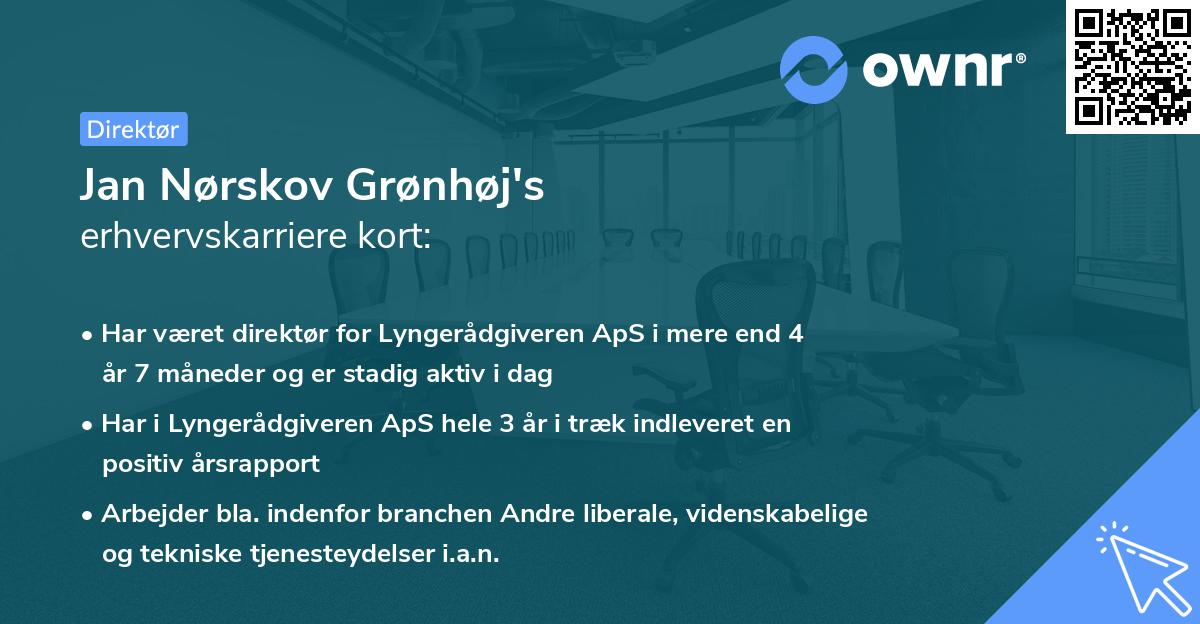 Jan Nørskov Grønhøj's erhvervskarriere kort