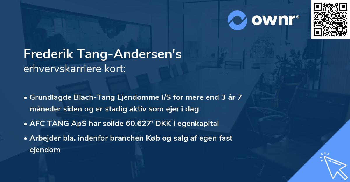 Frederik Tang-Andersen's erhvervskarriere kort