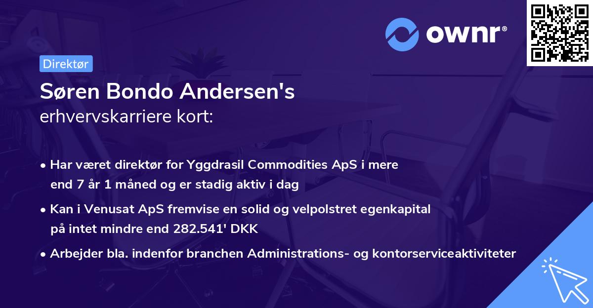 Søren Bondo Andersen's erhvervskarriere kort