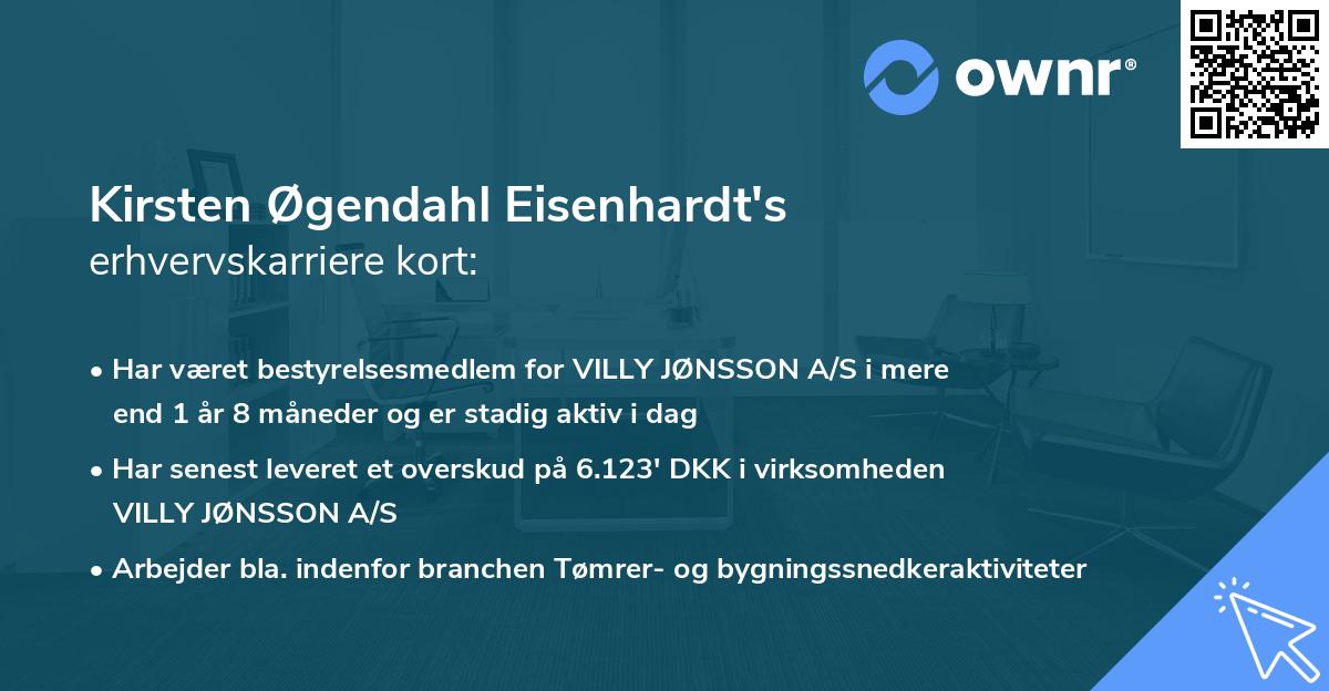 Kirsten Øgendahl Eisenhardt's erhvervskarriere kort